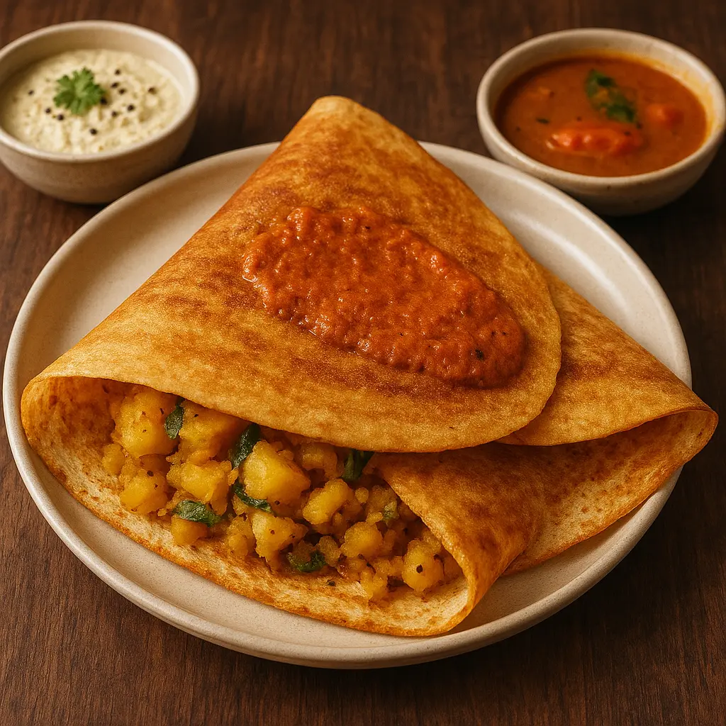 Delicious Mysore Masala Dosa at Mudpot South Indian Restaurant in Edmonton, AB