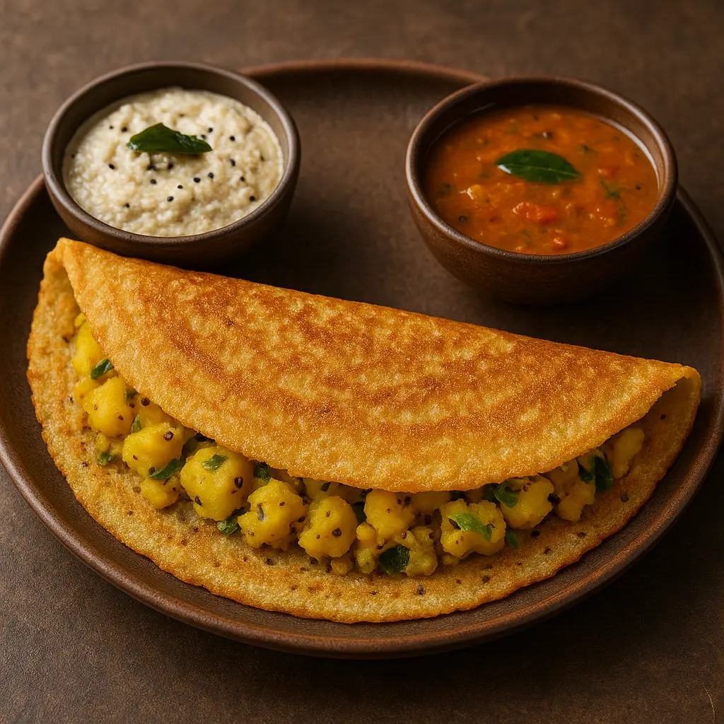 Delicious Rava Masala Dosa at Mudpot South Indian Restaurant in Edmonton, AB